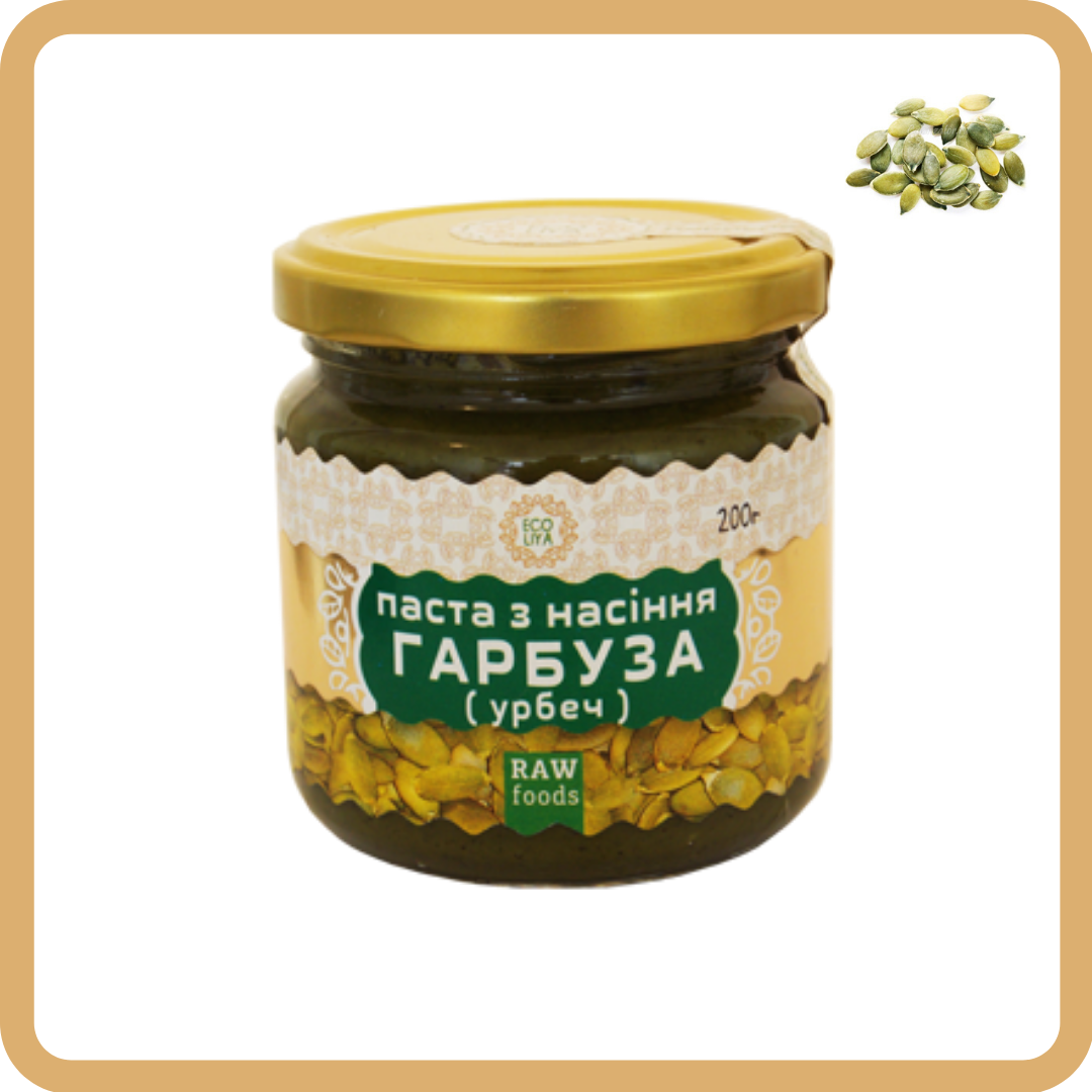 

Паста из тыквенных семечек (200 гр) - натуральный урбеч, RAW, от производителя – Эколия