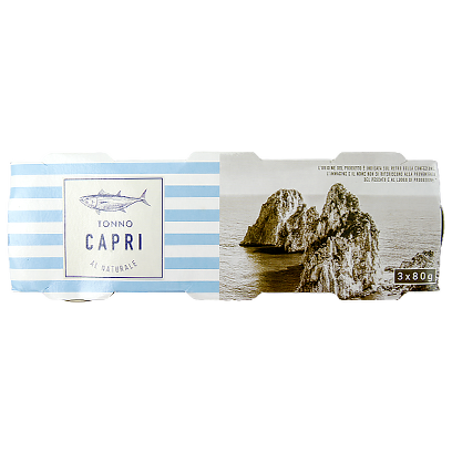 

Тунець Капрі у власному соці Capri al naturale 80g 3шт/уп 96шт/ящ (Код : 00-00006375)