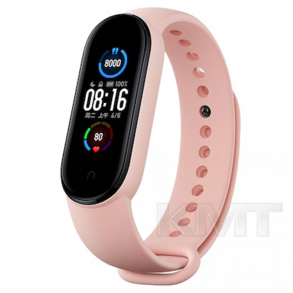 

Ремешок Silicone Sport Band Xiaomi Mi Band 5 ; 6 — Pink Sand