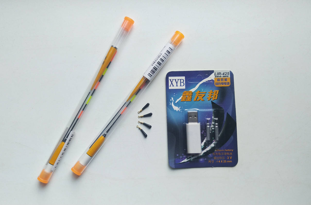 

Светящийся LED поплавок 2шт + аккумуляторы CR425 2шт + зарядное + коннекторы 4шт