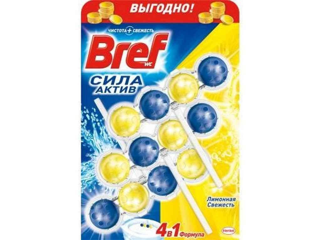 

Блок для унітазу Сила Актив 3х50г (Лимонна свіжість) дуопак ТМ BREF