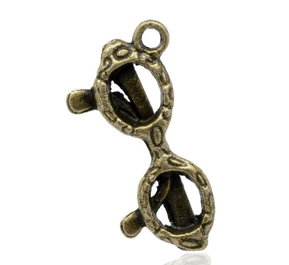 

3Д Подвеска, "Очки", 22x11mm, Античная Бронза