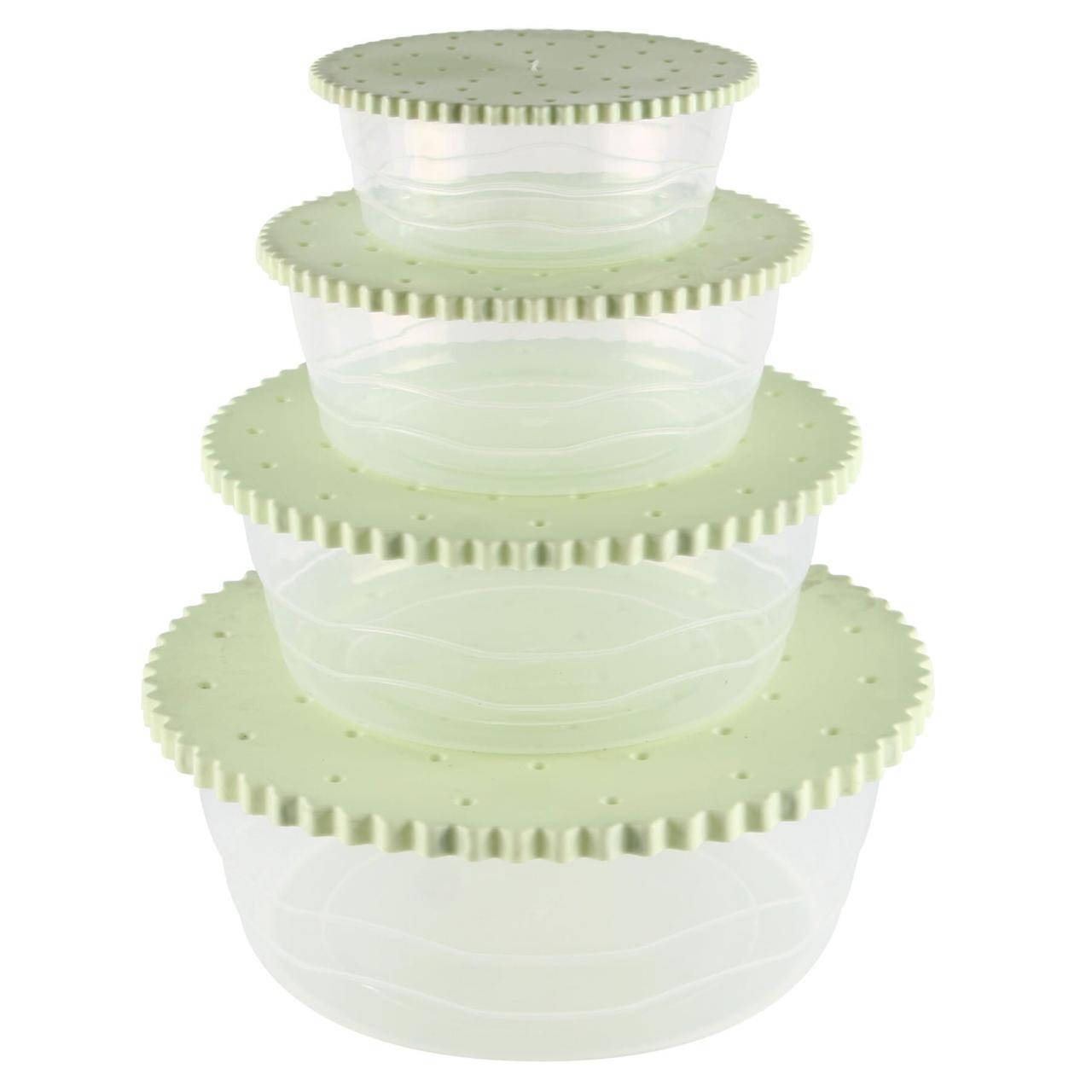 

Набор контейнеров PP "Печенье" 4шт 0,25 / 0,5 / 1,25 / 2,0 л зеленые, Зелёный