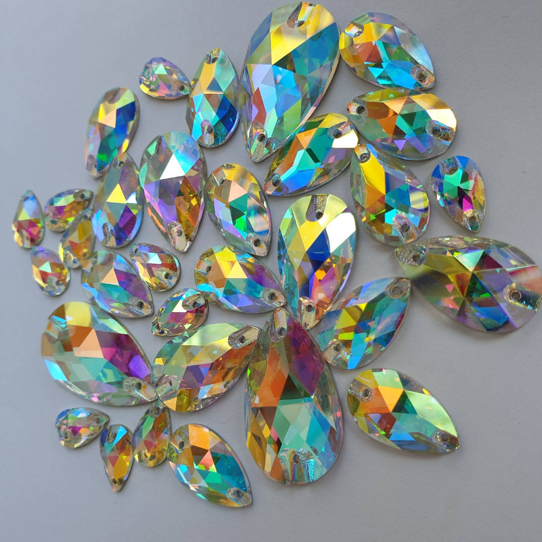 

Стразы Lux Капля 7*12мм. Crystal AB