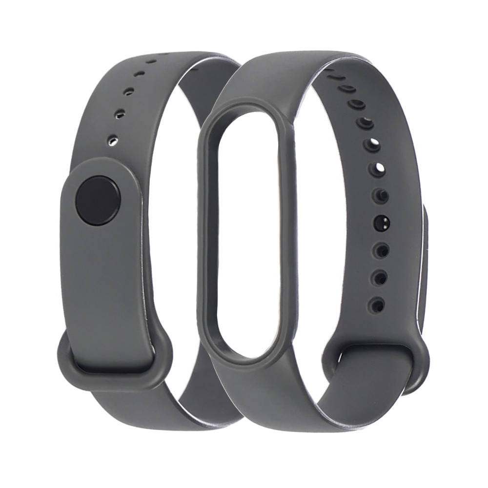 

Ремешок силиконовый для Xiaomi Mi Band 5 тёмно-серый