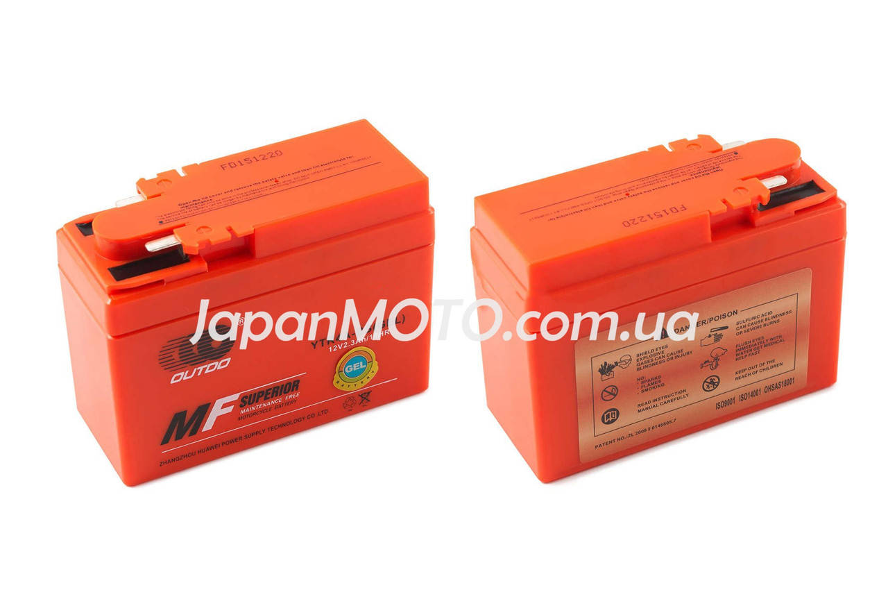 

Аккумулятор 2,3A 12V Honda DIO AF-34/35 (YTR4A-BS) OUTDO