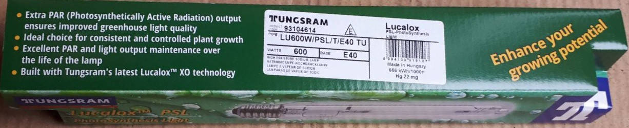 

Фитолампы ДНАТ для теплиц Tungsram LU600/XO/PSL/T/E40