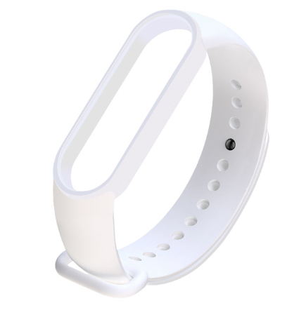 

Силиконовый белый ремешок на фитнес трекер Xiaomi mi band 5 / Xiaomi mi band 6