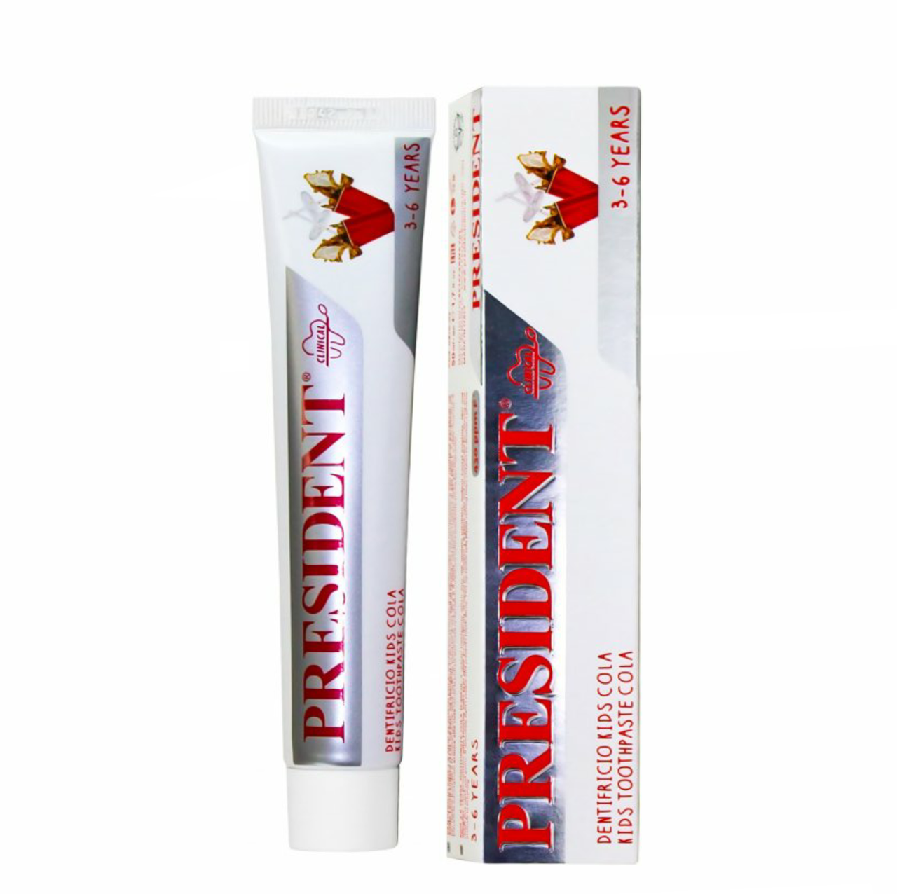 

Детская зубная паста PRESIDENT KIDS COLA ксилит и фтор 450 ppm (от 3 до 6 лет) кола 50 мл