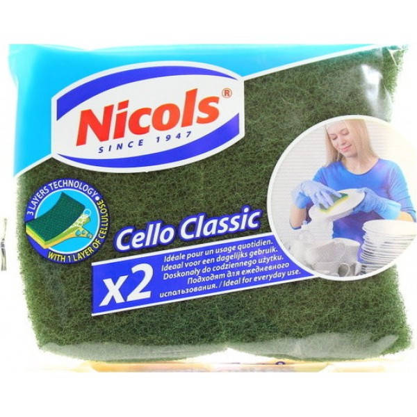 

Губка кухонная целлюлозная Nicols Cello Classic, 2 шт
