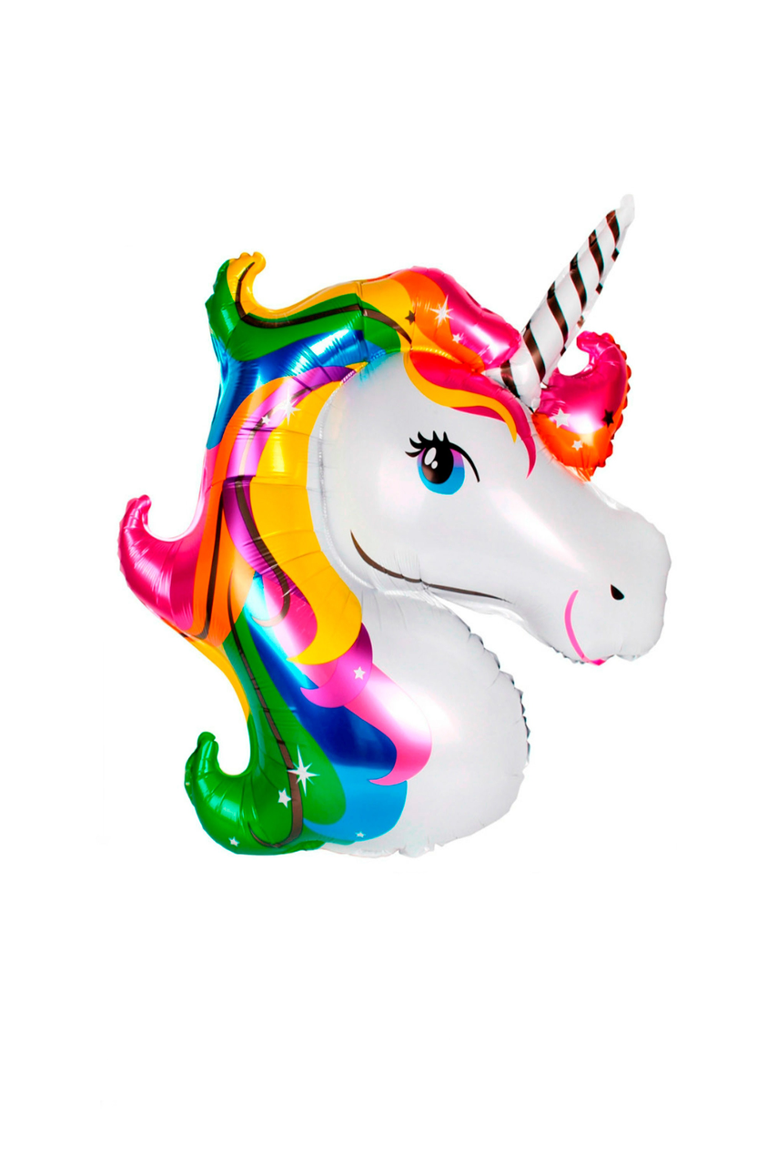 

Фольгированный шар мини фигура Единорог Голова 46х28см (18") | Радужный, Радуга
