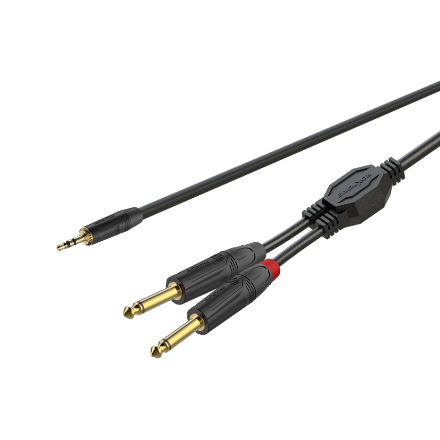 

GPTC100L1.5 Roxtone Готовий аудіо кабель для ноутбука, Рознімання: Jack 1x3.5 RMJ3P-BG (stereo) - 2x Jack -6,3