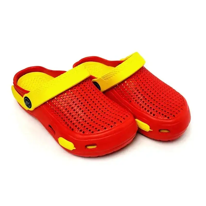 

Кроксы детские сабо для девочки шлепанцы красно-желтые 28/29 (17-17.5 см), Красный
