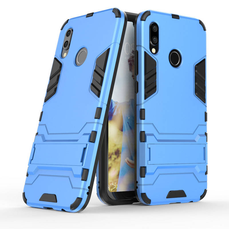 

PC + TPU чехол Metal armor для Huawei P20 Lite (6 цветов) голубой