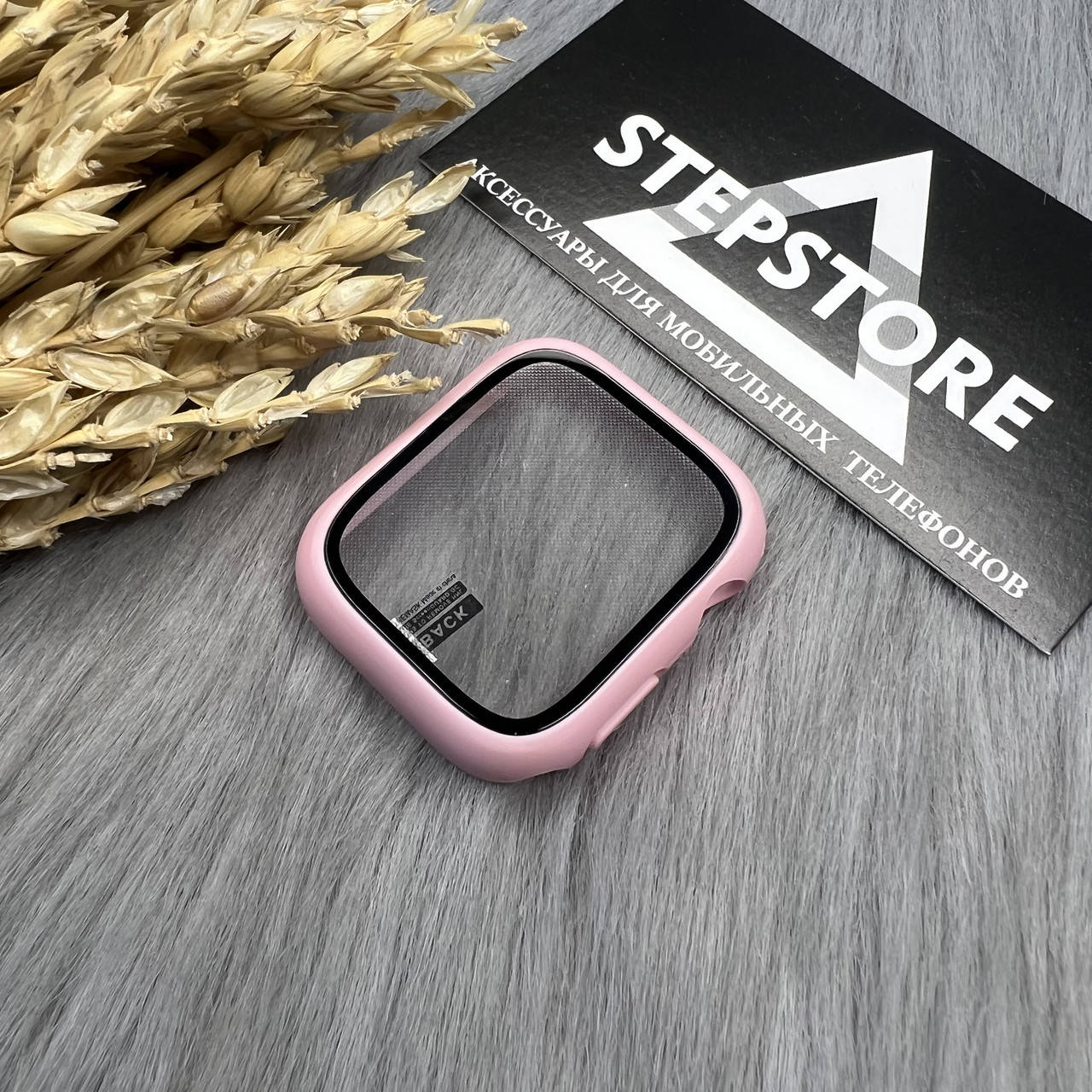 

Чехол Бампер для Apple Watch Series 7 41 mm мм защитное стекло противоударный 6. Розовый