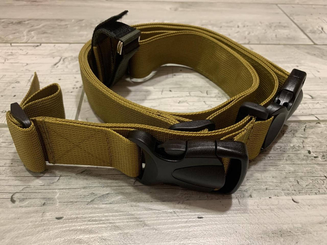 

ТРЕХТОЧЕЧНЫЙ РЕМЕНЬ Тактический горчичный/ койот без карабина, крепления на стропе для АК