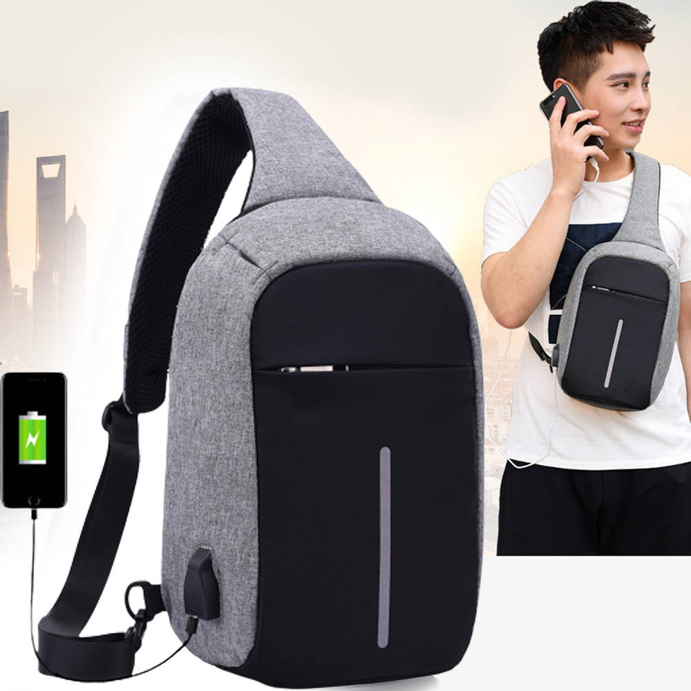 

Рюкзак антивор однолямочный через плечо Bobby Mini с USB 31х18х10 см / Мужская сумка