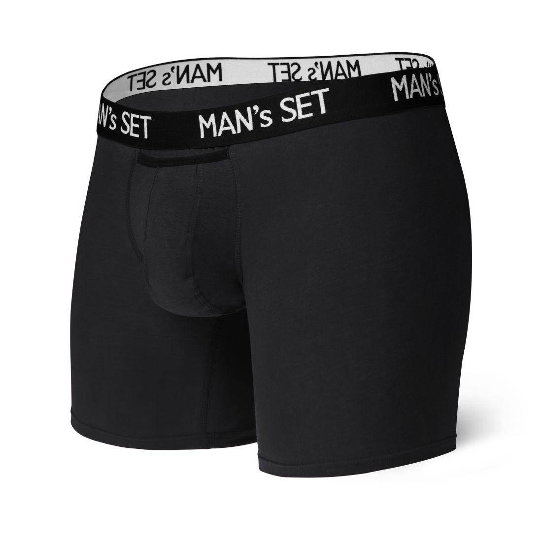 

Анатомические боксеры из хлопка Long, чёрный MAN's SET S, Черный