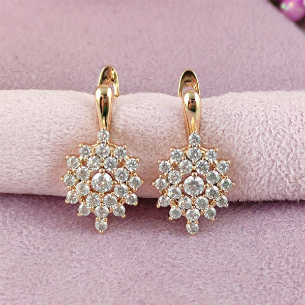 

Серьги Xuping Мика медицинское золото позолота 18К английский замок А/В 1-1151