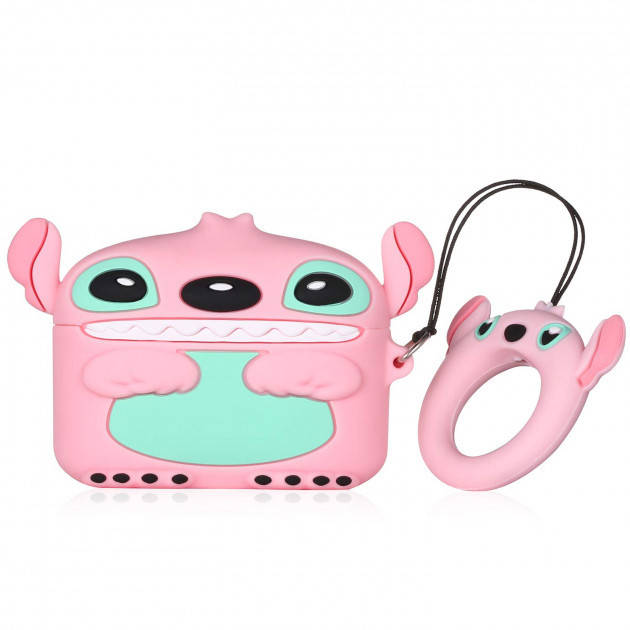 

Чехол / кейс для наушников Apple AirPods Pro Alitek Stitch (Стич) Pink + держатель, Розовый