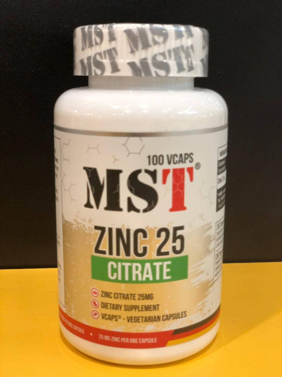 

Цинк MST Zinc Citrate 25 mg 100 caps