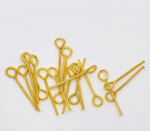 

Штифт с петлёй, Булавка, Пина, Цвет: золото, 22 mm, Золотистый