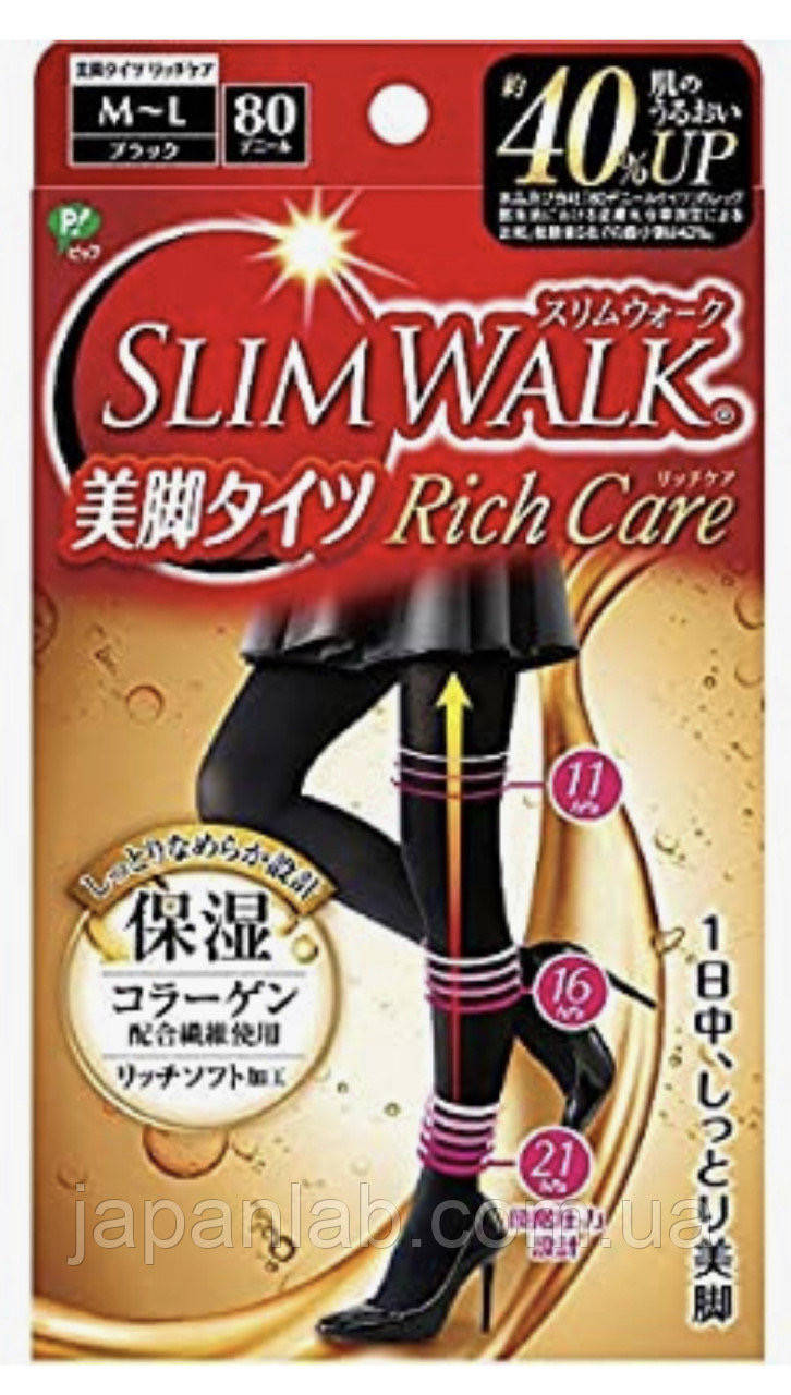 

Компрессионные колготки с коллагеном дневные Slim Walk, Черный