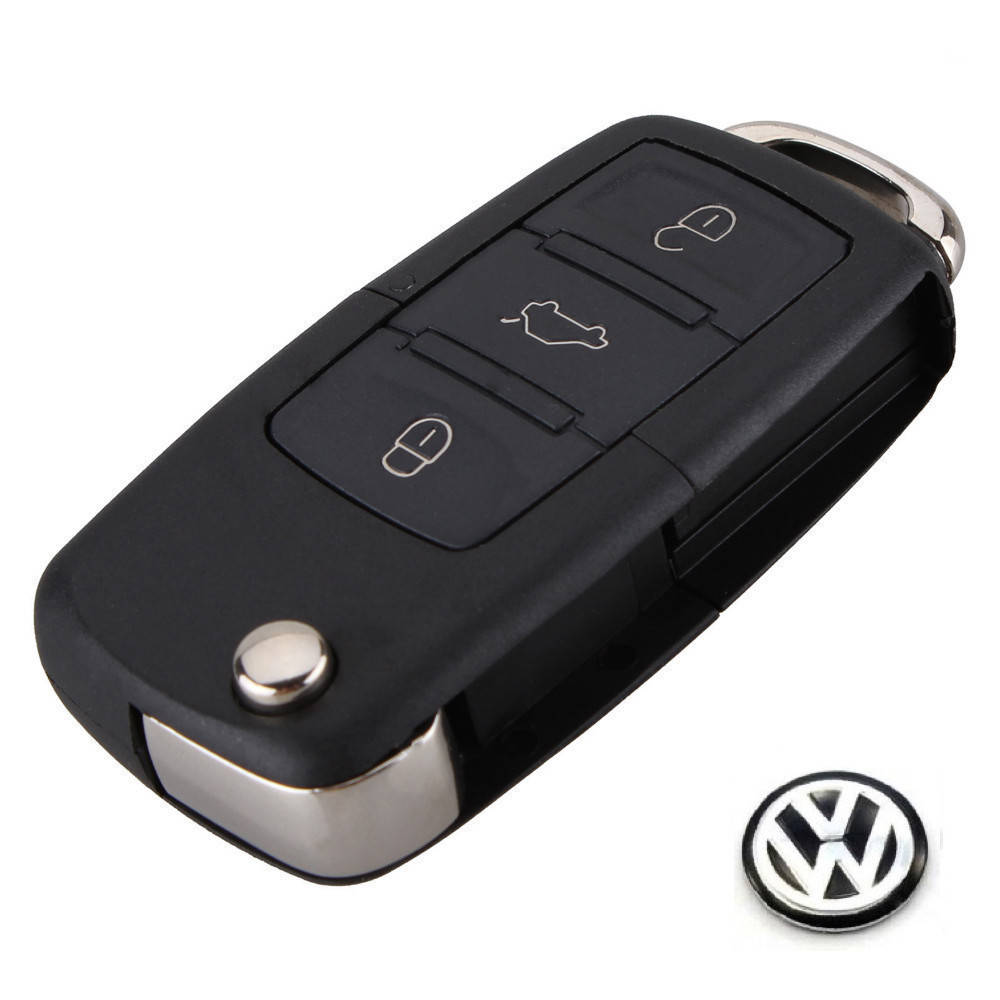 

Корпус выкидного ключа VW (3 кнопки+Логотип VW Black)