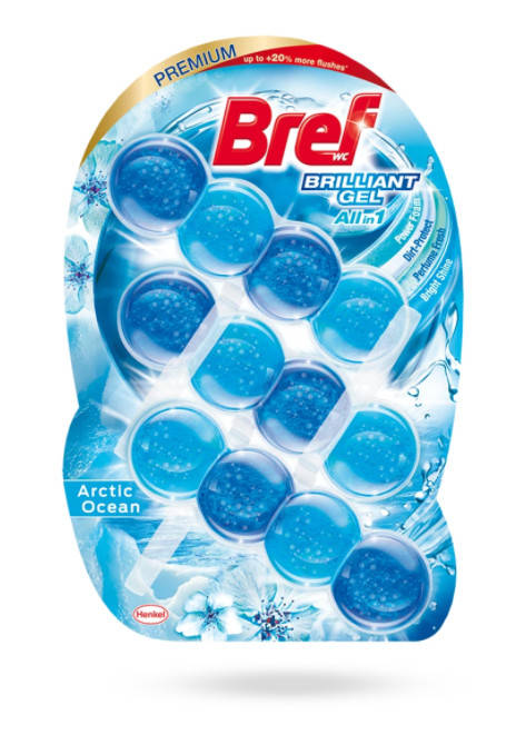 

Очищающий блок для унитаза Bref Brilliant Gel Арктический океан 3*42г