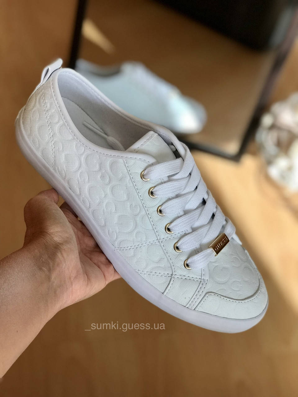 

Кеды Guess оригинал Goodly белые кроссовки 38 размер гесс, Белый