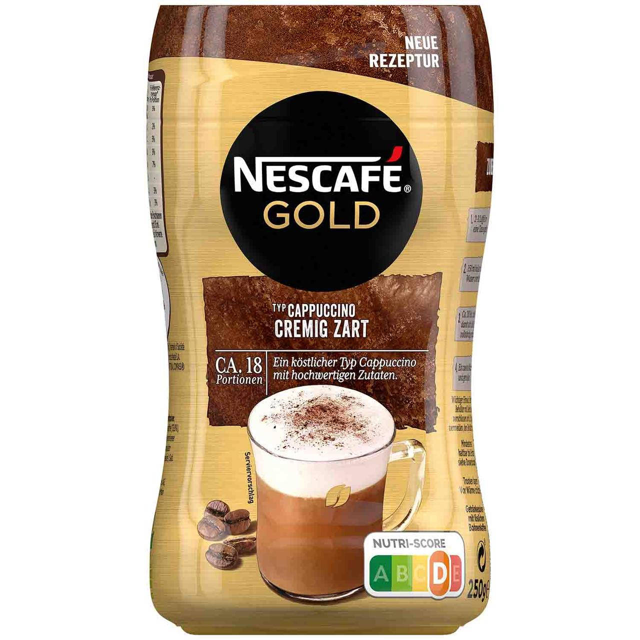 

Капучино Nescafe Gold Cremig Zart с сухим обезжиренным молоком 250 g