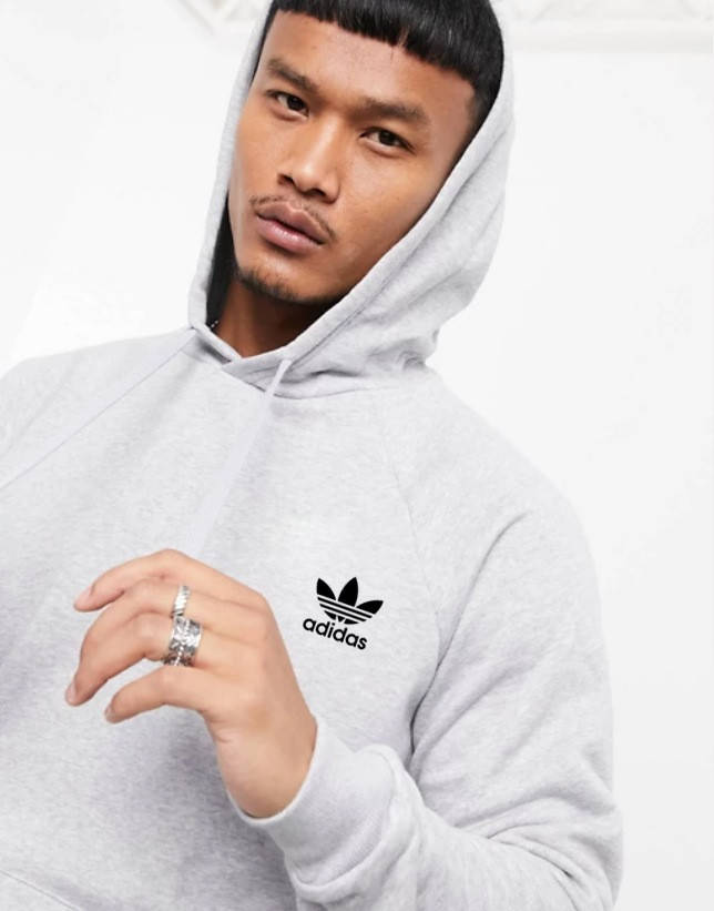 

Мужская спортивная кофта кенгуру, толстовка Adidas (Адидас) серая M, Серый