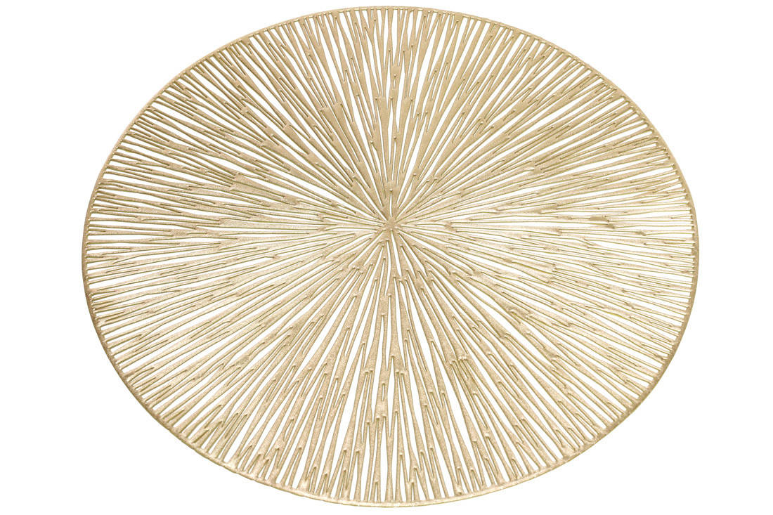 

Подтарельник ажурный Лучи 38см золотой (444-124)