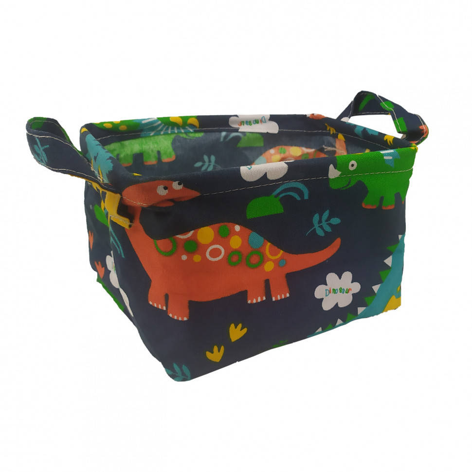 

Корзина для игрушек CLR609 хлопок, водонепроницаемая пропитка, 20*16*4 см (Динозавры)
