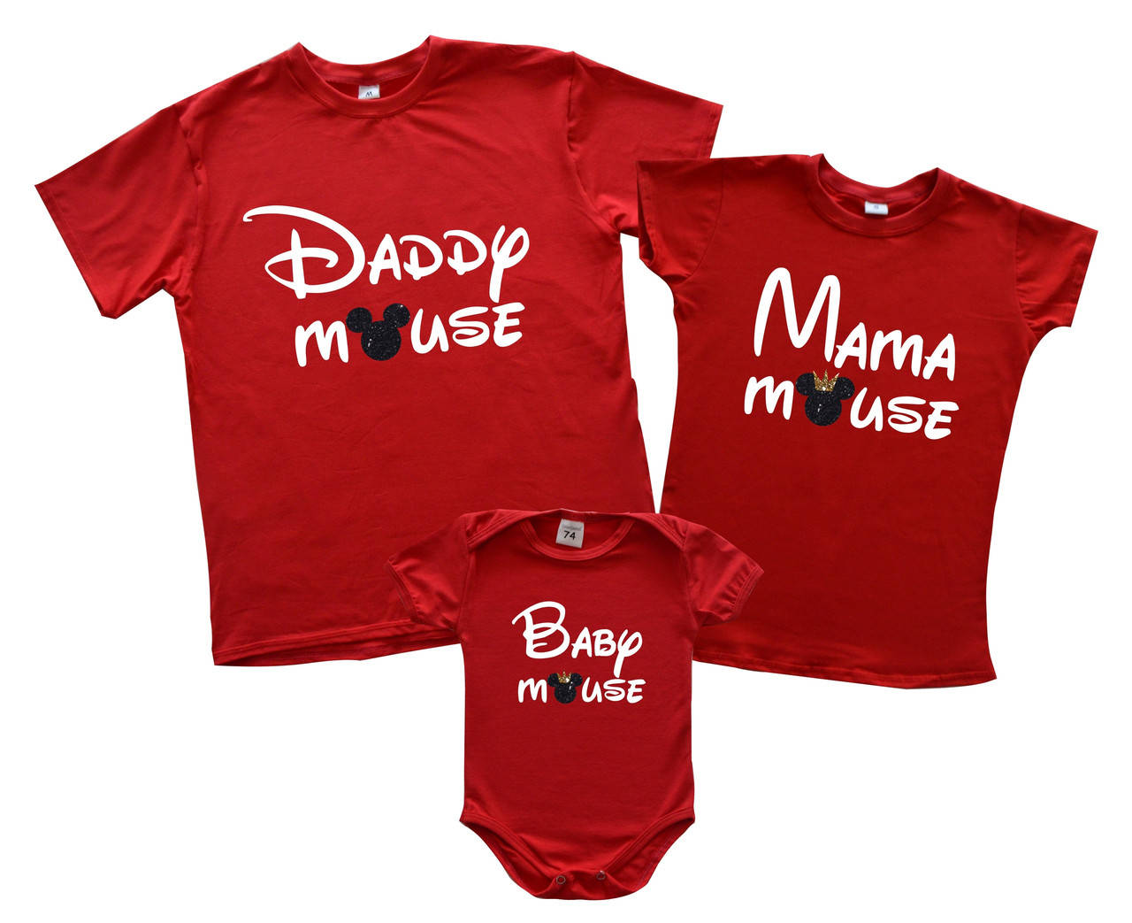 

Набор футболок family look + бодик "микки маусы" Family look