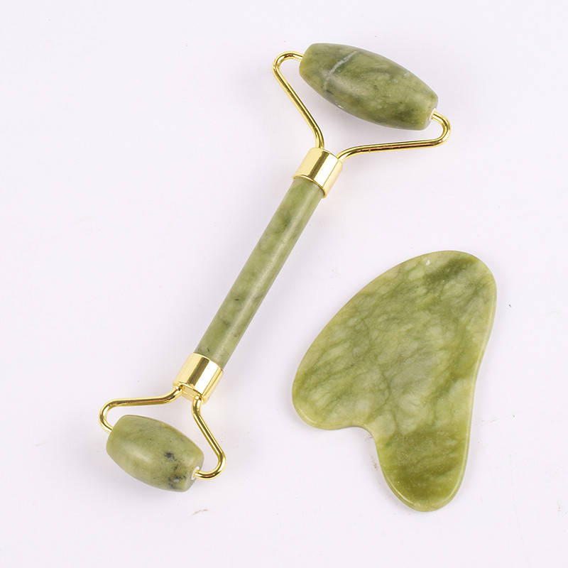 

Набор Нефрит Ролик двойной гладкий и скребок гуаша Галочка GS085