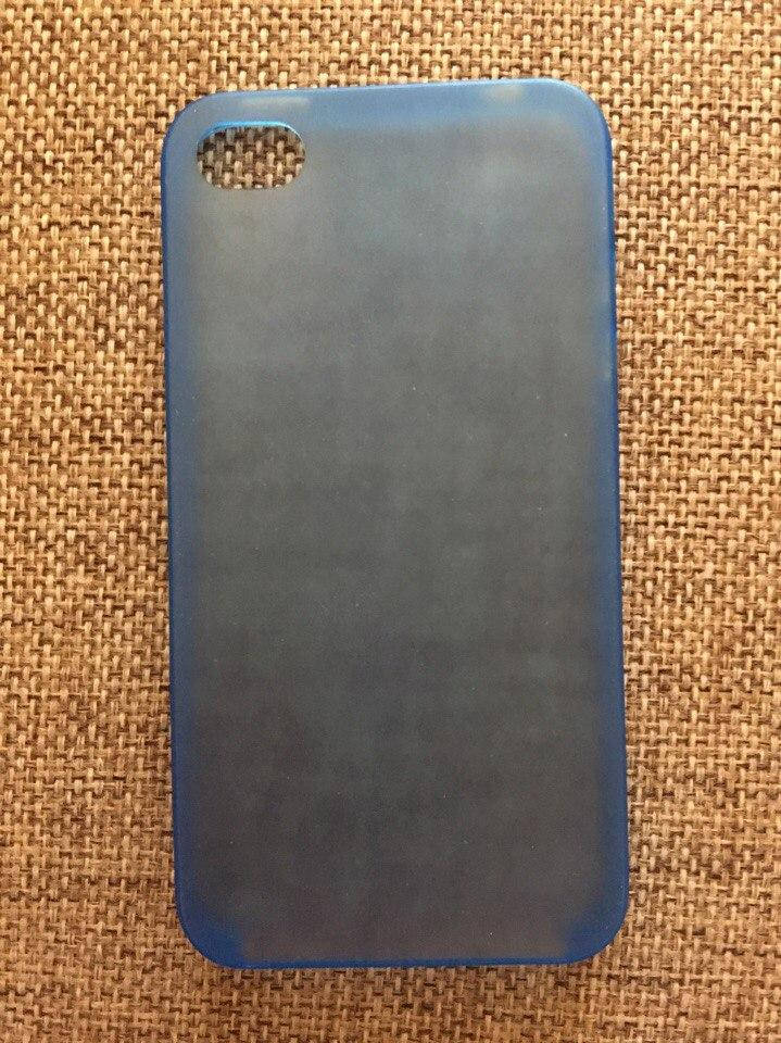 

Защитный голубой чехол-накладка iphone 4/4s