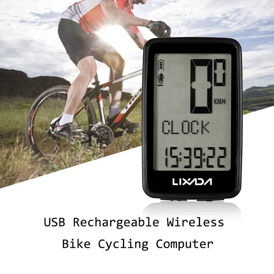 

Велокомпьютер Lixada 21в1 Беспроводной/ С функцией зарядки/ С каденсом. Wireless/ microUSB/cadence