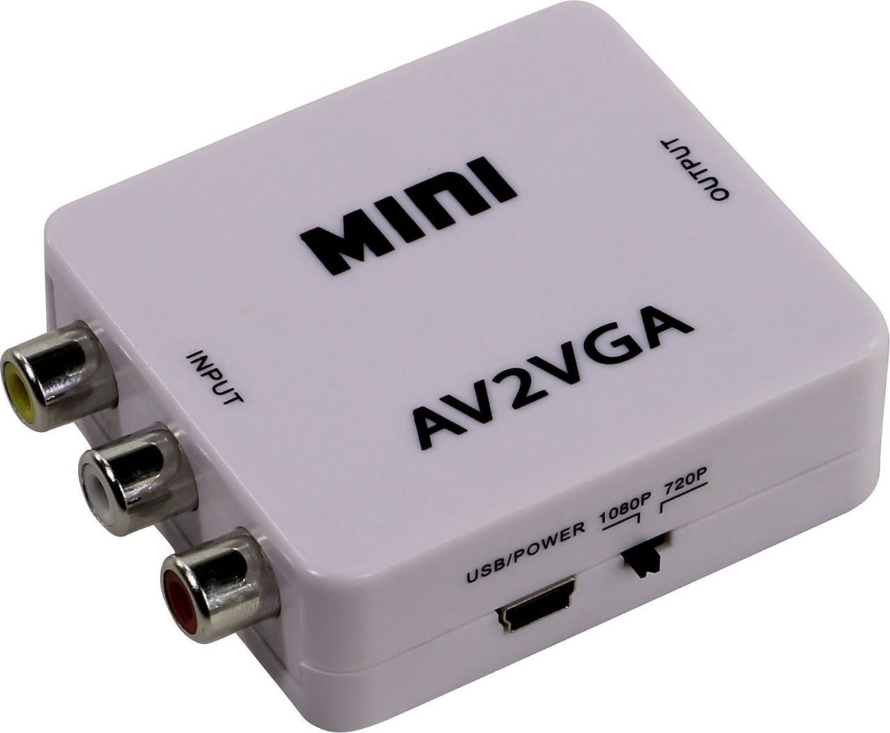 

Конвертер адаптер с AV RCA тюльпаны на VGA питание и аудио AV2VGA, Белый
