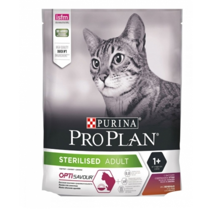 

Сухой корм Purina ProPlan Sterilised с уткой и печенью, 1.5 кг