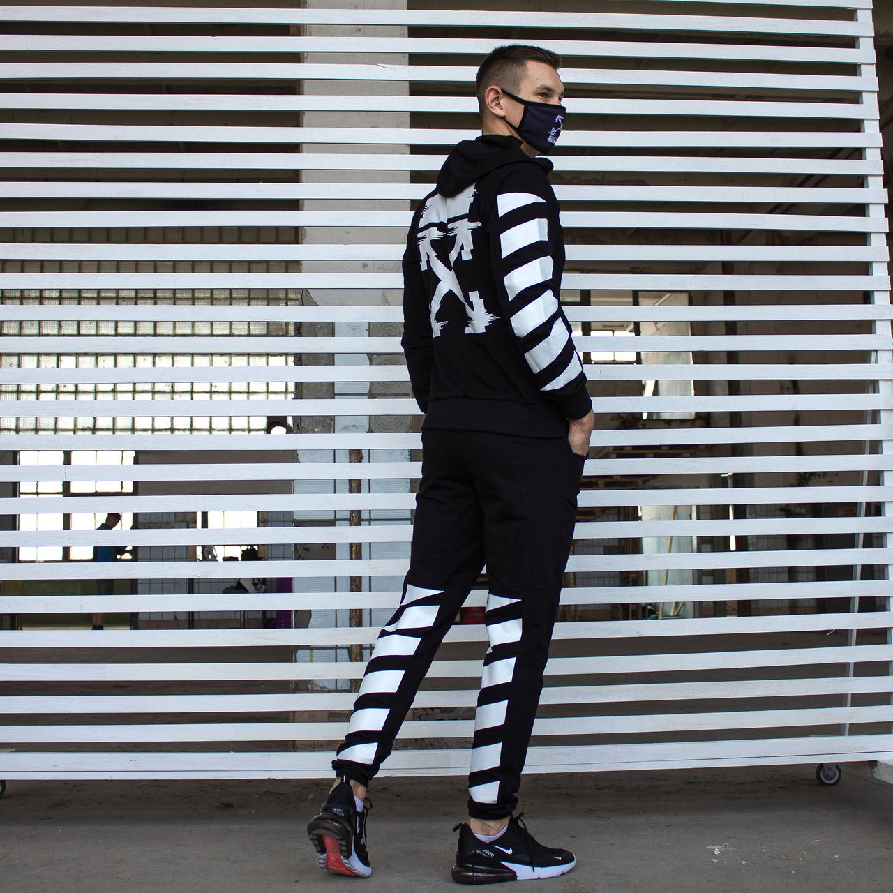 

Спортивный костюм черный весенний осенний мужской OFF White | ЛЮКС качество Черный, S