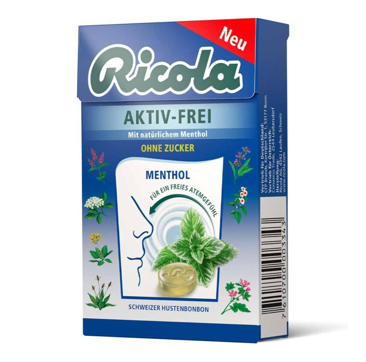 

Леденцы Ricola Aktiv-Frei с ментолом 50 г