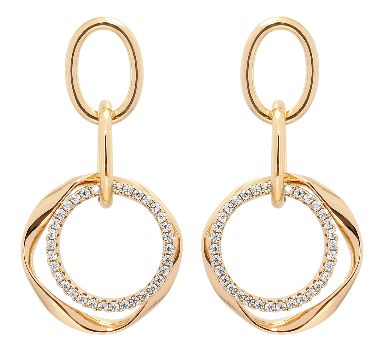 

Серьги XP Позолота 18К гвоздики (пусеты) "Элегантные круглые подвески"