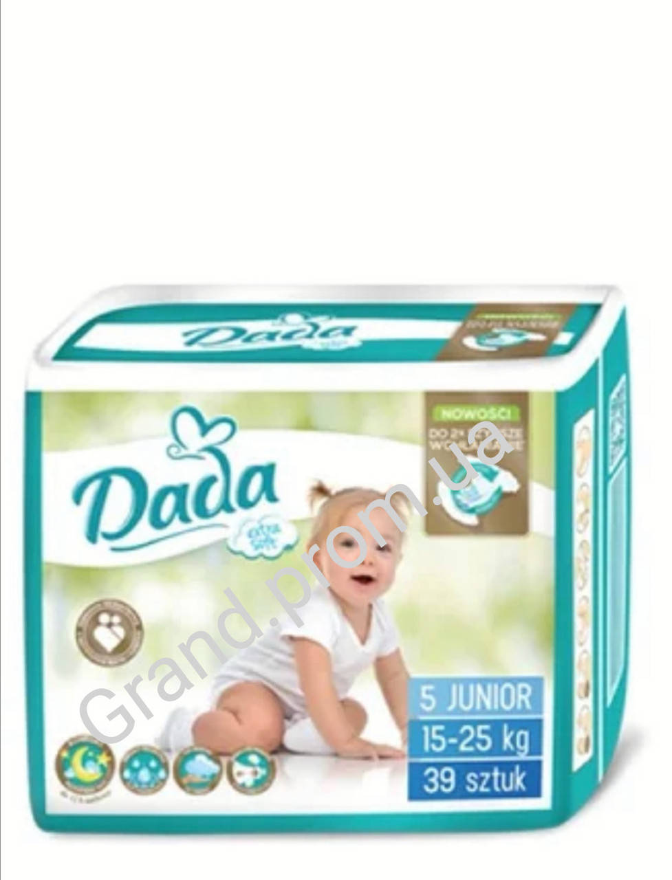 

Подгузники памперсы для детей дада Dada Extra Soft 5 39 штук, 15-25 кг, Белый