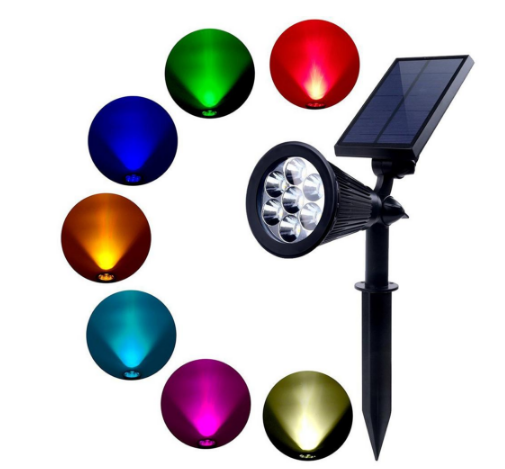 

Уличный газонный светильник на солнечной батарее 4Вт 7LED RGB смена цвета