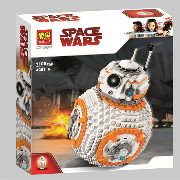 

Конструктор Звездные войны робот дроид БиБи-8 (1106 дет., Star Wars) Bela 10906, Белый
