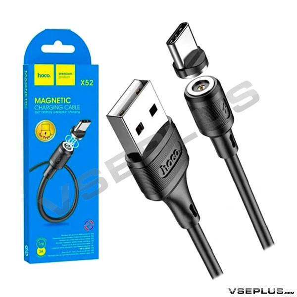 

USB кабель Hoco X52 Sereno Magnetic, черный, Type-C, 1.0 м.
