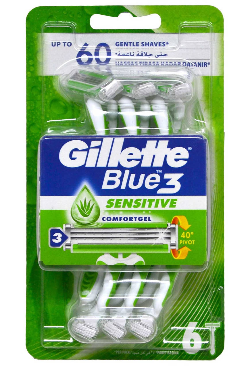 

Gillette Blue3 Sensitive Comfortgel 6шт.