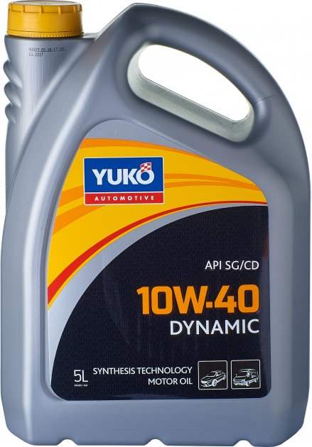 

Масло моторное полусинтетическое YUKO Dynamic 10w40 API SG/CD 5л 170720