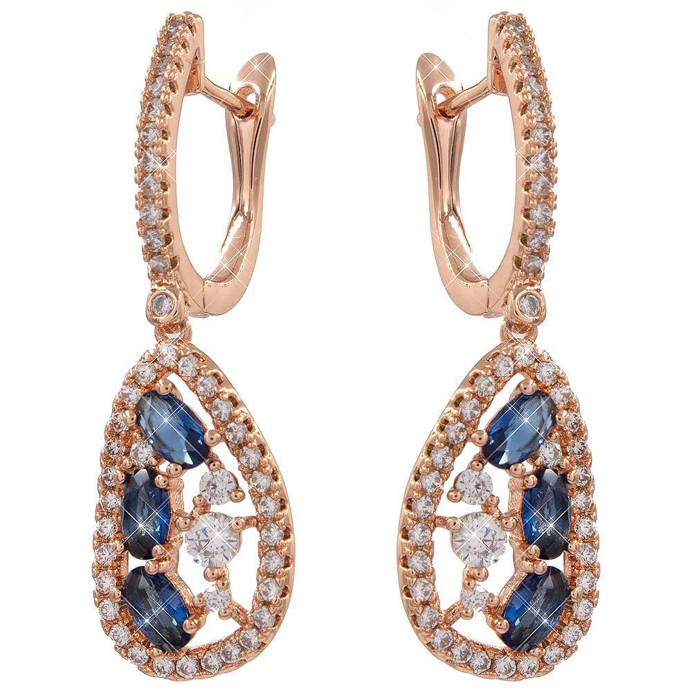 

Серьги 3,6 см белый+голубой (Медицинское золото)